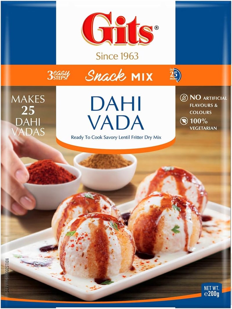 Gits Dahi Vada Mix - Ready to Cook Savory Lentil Fritter Dry Mix, 200g - Image 4